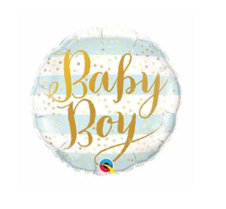 Mylar qualatex baby boys strisce e pois 18"