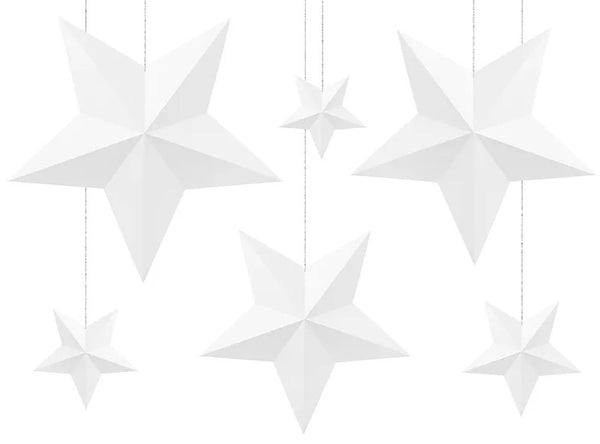 Stelle decorative, bianche (1 confezione / 6 pezzi)