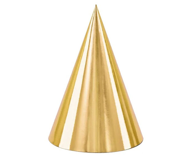 Cappellini da festa, dorati, 16 cm (1 confezione / 6 pezzi)