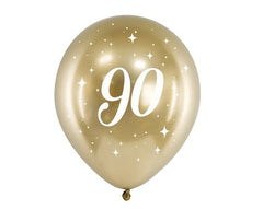 Palloncini lucidi da 30 cm,oro (1 confezione / 6 pezzi)