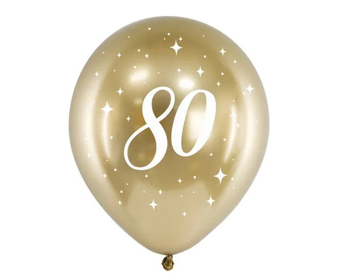 Palloncini lucidi da 30 cm,oro (1 confezione / 6 pezzi)