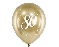 Palloncini lucidi da 30 cm,oro (1 confezione / 6 pezzi)