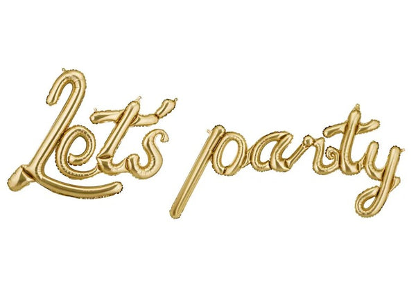 Palloncino in lamina "let's party", 230x80 cm, oro