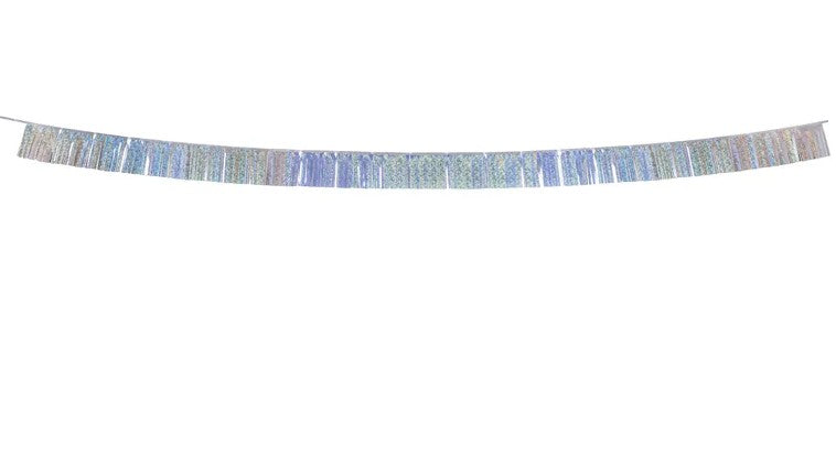 Ghirlanda di frange in lamina, 300x12,5 cm, olografica