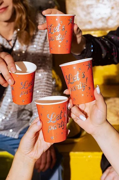 Bicchieri "festeggiamo!", 250 ml, arancione (1 confezione / 6 pezzi)