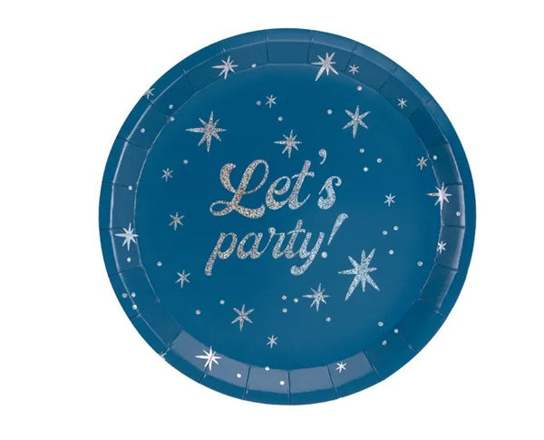 Piatti "festeggiamo!", 23 cm, blu navy (1 confezione / 6 pezzi)