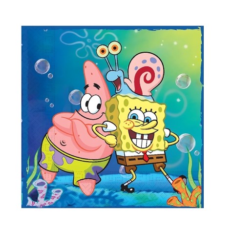 Tovaglioli spongebob 33x33 cm 20 pz
