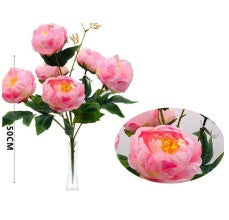 Mazzetto peonie h. 50 cm rosa