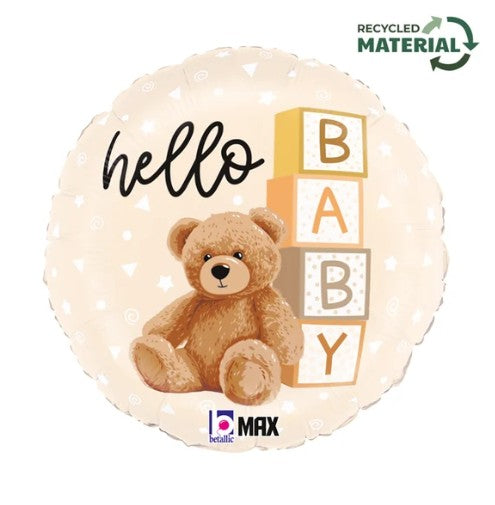 Palloncino foil tondo 18" hello teddy