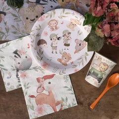 Piatto carta 22 cm piccoli esploratori 10 pz