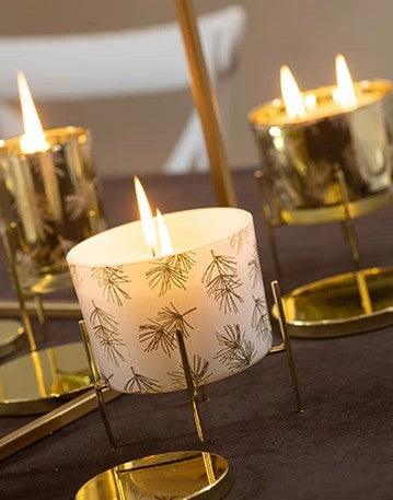 BARATTOLO CANDELA ORO CON ALZATA E SCATOLA H.80