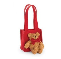 BORSETTA ROSSA CON ORSETTO 100 X 60 X H 100/210 MM