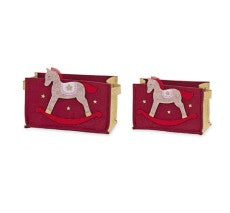 SET 2 CESTINI CAVALLINO A DONDOLO 180 X 85 X 110 - 220 X 100 X 120 MM
