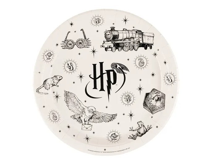 Piatti di carta di harry potter, 23 cm, beige