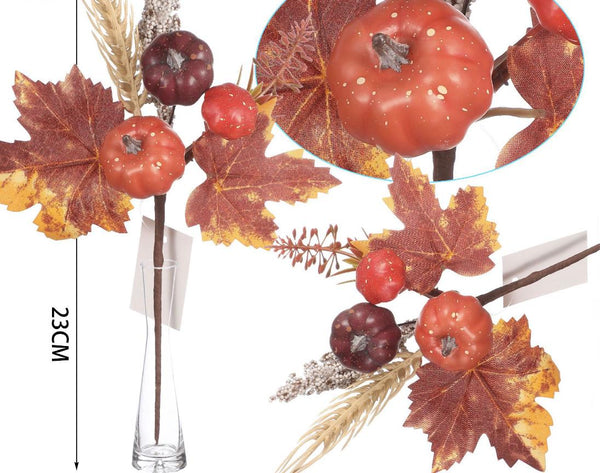 Ramo decorativo autunnale con zucche – 23 cm