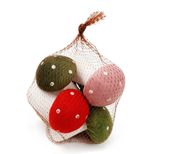 Set funghi decorativi in tessuto – colori assortiti