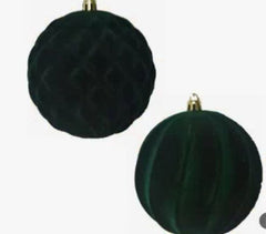 PALLINA IN POLISTIROLO VELLUTO VERDE D. 8 CM