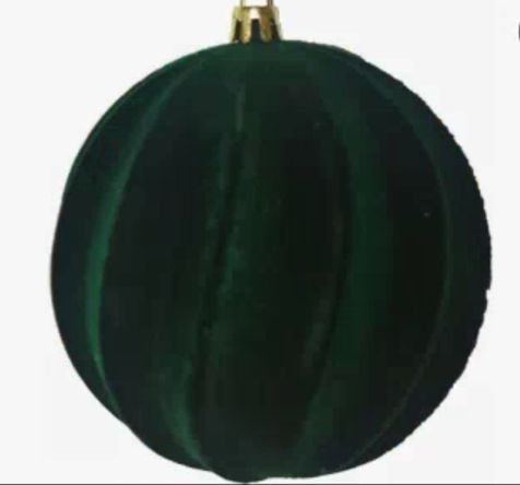 PALLINE NATALE IN VELLUTO VERDE D.10 CM