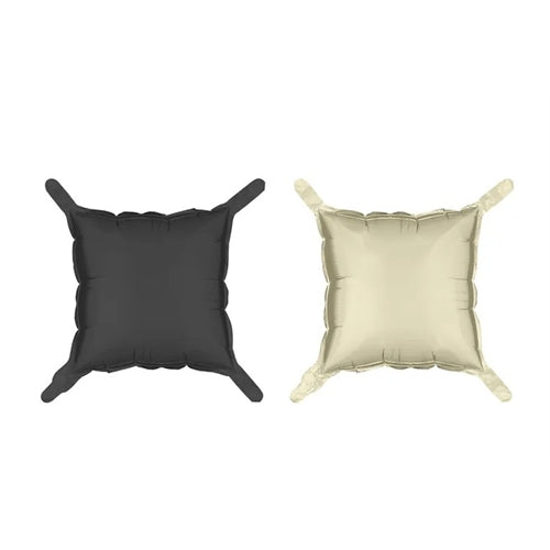 Tenda per palloncini in foil bifacciale quadrata, nero-beige, 35 x 35 cm (1 confezione / 4 pezzi)