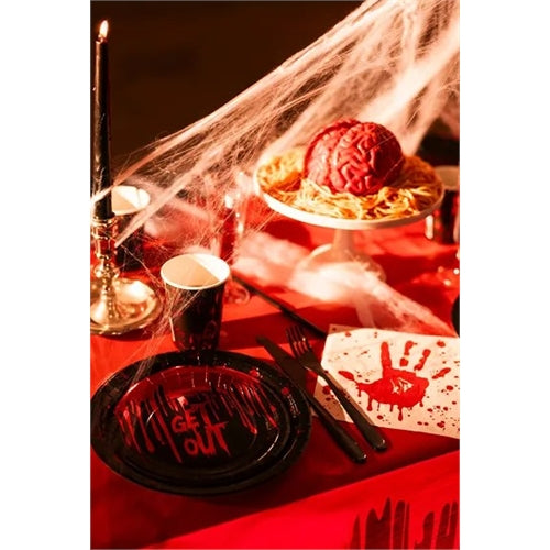 Piatti di carta get out, 18 cm, nero-rosso (1 confezione / 6 pezzi)