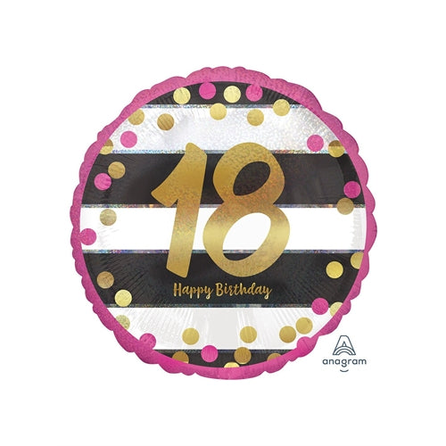 Foil happy birthday tondo 18"