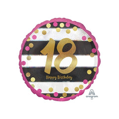 Foil happy birthday tondo 18"