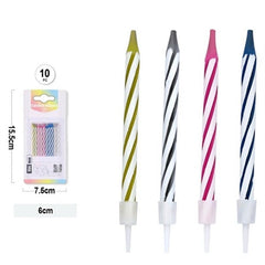 Candeline magiche a spirale colorate – 10 pezzi