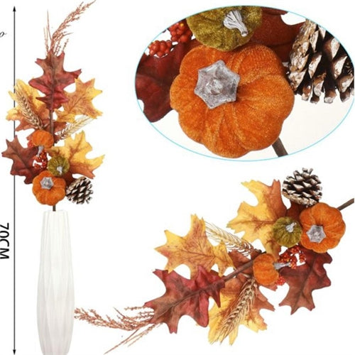 Ramo autunnale con zucca e acero h. 70 cm
