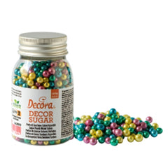 Perle di zucchero 7 mm metal assortiti  100 gr