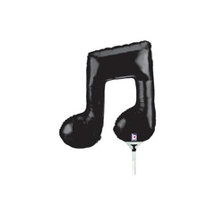 Palloncino in foil 14" mini shape nota musicale nera