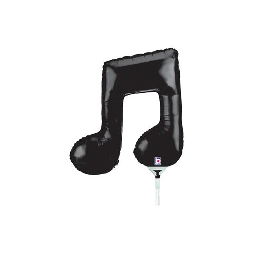 Palloncino in foil 14" mini shape nota musicale nera