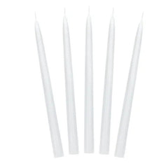 Candele pastello in cera bianche 24 cm