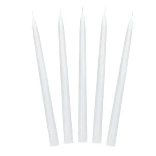 Candele pastello in cera bianche 24 cm