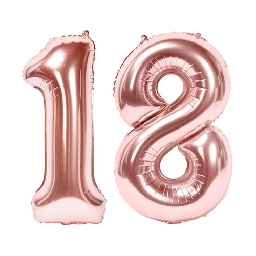 Palloncino mylar numeri rosa gold 40"