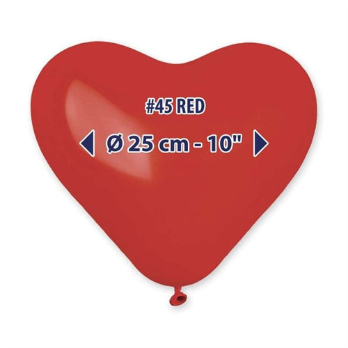 Palloncino in lattice 10” cuore cr rosso "red 045" 50pz