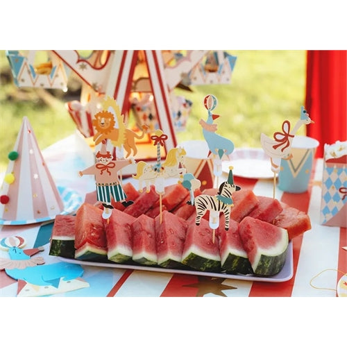 Toppers per cupcake a tema circo, 9-11,5 cm, mix
