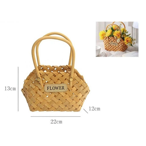 Cestino in vimini con manico “flower” 22 cm
