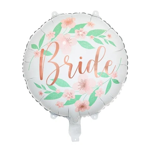 Mylar bride con fiori 45 cm bianco