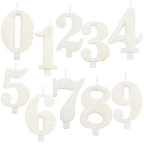 Candeline bio glitter 9,5 cm bianca