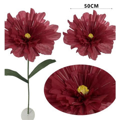 Fiore h.120 cm peonia l. 50 cm in carta