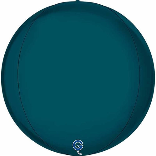 Palloncino in foil 15" sfera blu petrolio satinato 4d "globe"