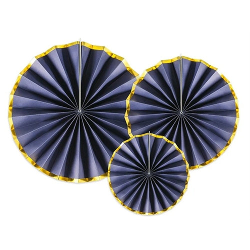 Rosette decorative, blu navy (1 confezione / 3 pz.)