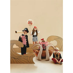Palloncino in lamina "buon compleanno pirati", 35 cm, beige