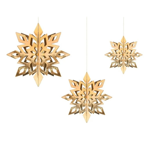 Decorazione natalizia stelle oro / argento diam. 15-20-25 cm 6 pz