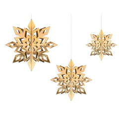 Decorazione natalizia stelle oro / argento diam. 15-20-25 cm 6 pz
