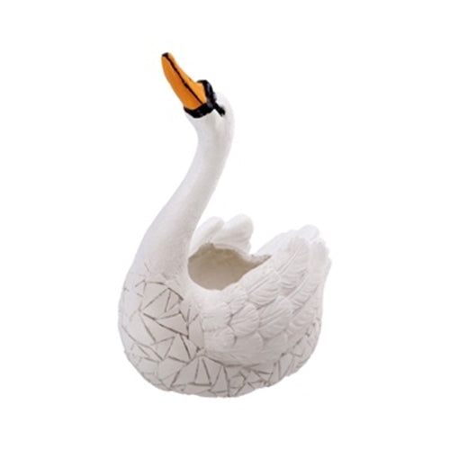 Cigno in magnesia porta vaso 35 x 25 x h. 47 cm