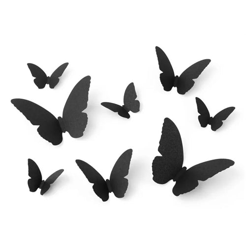 Decorazione di carta a forma di falena, nera, 6-12 cm (1 confezione / 30 pezzi)