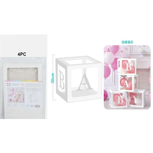 Confezione box bianca scritta baby 30x30 cm