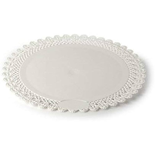 Vassoio trinato bianco coprente diam. 25 cm