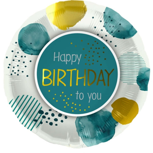 Mylar tondo 18" happy birthday to you